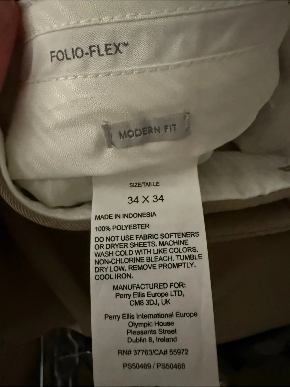 Perry Ellis Men's Tan Dress Pants